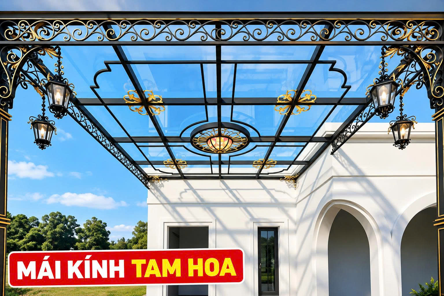 làm mái kính tiền giang